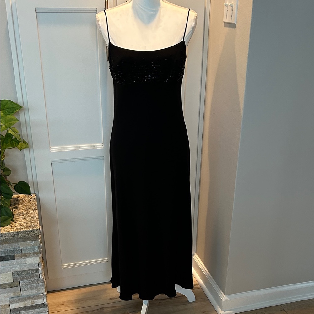 Jones New York Black Spaghetti-Strap Evening Slip Dress
